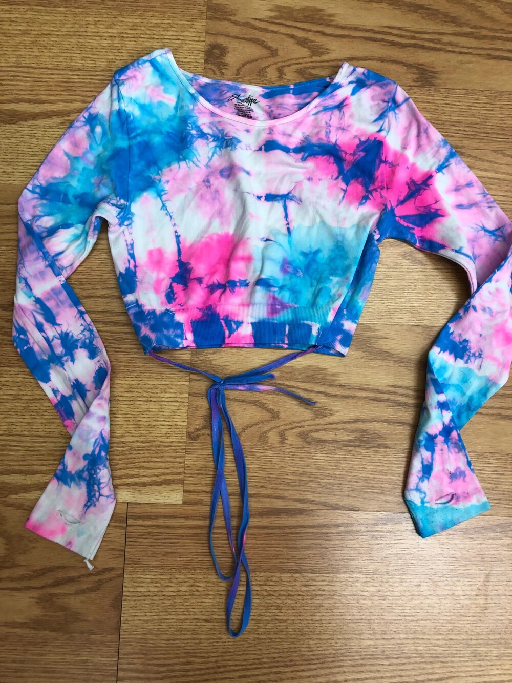 Dance Pre-Owned Crop Small Adult Tie Dye Pink ShowStopper Long Sleeve Jazz Hip H